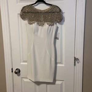 Beautiful beaded Jovani white cocktail dress.